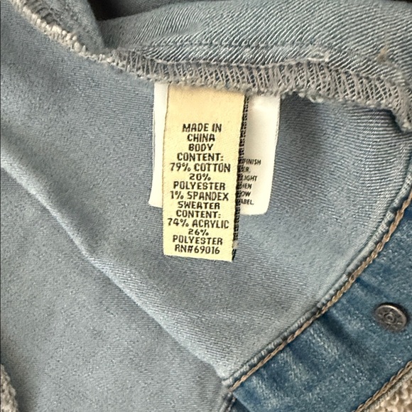 Ruff Hewn Denim Jacket with Gray Knit Collar - Picture 4 of 6